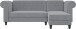 Ecksofa >Firenze II< in Grau, Samt-Cord - 241x83x154cm (BxHxT)
