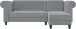 Ecksofa >Firenze II< in Grau, Samt-Cord - 241x83x154cm (BxHxT)