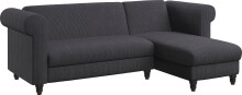 Ecksofa >Firenze II< in Grau, Samt-Cord -...