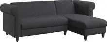 Ecksofa >Firenze II< in Grau, Samt-Cord -...
