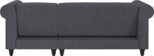 Ecksofa >Firenze II< in Grau, Samt-Cord - 241x83x154cm (BxHxT)