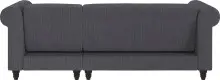 Ecksofa >Firenze II< in Grau, Samt-Cord - 241x83x154cm (BxHxT)