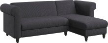 Ecksofa >Firenze II< in Grau, Samt-Cord -...