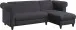 Ecksofa >Firenze II< in Grau, Samt-Cord - 241x83x154cm (BxHxT)