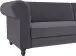 Ecksofa >Firenze II< in Grau, Samt-Cord - 241x83x154cm (BxHxT)