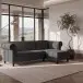 Ecksofa >Firenze II< in Grau, Samt-Cord - 241x83x154cm (BxHxT)