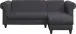 Ecksofa >Firenze II< in Grau, Samt-Cord - 241x83x154cm (BxHxT)