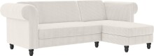 Ecksofa >Firenze II< in Creme-Weiß, Samt-Cord...