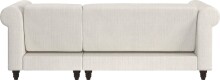 Ecksofa >Firenze II< in Creme-Weiß, Samt-Cord - 241x83x154cm (BxHxT)
