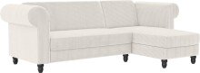Ecksofa >Firenze II< in Creme-Weiß, Samt-Cord...