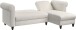 Ecksofa >Firenze II< in Creme-Weiß, Samt-Cord - 241x83x154cm (BxHxT)