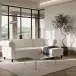 Ecksofa >Firenze II< in Creme-Weiß, Samt-Cord - 241x83x154cm (BxHxT)