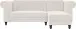 Ecksofa >Firenze II< in Creme-Weiß, Samt-Cord - 241x83x154cm (BxHxT)