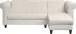 Ecksofa >Firenze II< in Creme-Weiß, Samt-Cord - 241x83x154cm (BxHxT)