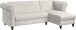 Ecksofa >Firenze II< in Creme-Weiß, Samt-Cord - 241x83x154cm (BxHxT)