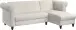 Ecksofa >Firenze II< in Creme-Weiß, Samt-Cord - 241x83x154cm (BxHxT)