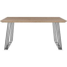 Esstisch >Krakow< in Eiche Dekor, MDF/Metall - 160x76x90cm (BxHxT)