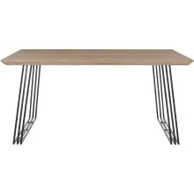 Esstisch >Krakow< in Eiche Dekor, MDF/Metall - 160x76x90cm (BxHxT)