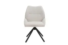 Esszimmerstuhl >Toulouse< (2er-Set) in Creme-Weiß, Samt-Stoff - 55x87x60 (BxHxT)