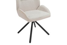 Esszimmerstuhl >Toulouse< (2er-Set) in Creme-Weiß, Samt-Stoff - 55x87x60 (BxHxT)