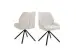 Esszimmerstuhl >Toulouse< (2er-Set) in Creme-Weiß, Samt-Stoff - 55x87x60 (BxHxT)