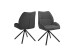 Esszimmerstuhl >Toulouse< (2er-Set) in Grau, Samt-Stoff - 55x87x60cm (BxHxT)