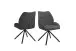 Esszimmerstuhl >Toulouse< (2er-Set) in Grau, Samt-Stoff - 55x87x60cm (BxHxT)
