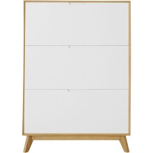 Schuhkipper >Essen< in Weiß / Eiche Dekor - 89x125x24cm (BxHxT)