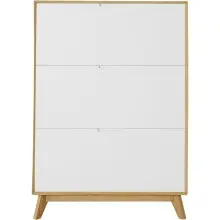 Schuhkipper >Essen< in Weiß / Eiche Dekor - 89x125x24cm (BxHxT)