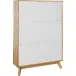 Schuhkipper >Essen< in Weiß / Eiche Dekor - 89x125x24cm (BxHxT)