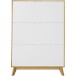 Schuhkipper >Essen< in Weiß / Eiche Dekor - 89x125x24cm (BxHxT)