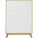 Schuhkipper >Essen< in Weiß / Eiche Dekor - 89x125x24cm (BxHxT)