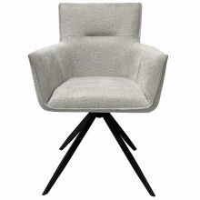 Armlehnstuhl >Salzburg< (2er-Set) in grau-weiß, Stoff - 61x90x62cm (BxHxT)