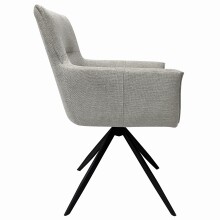 Armlehnstuhl >Salzburg< (2er-Set) in grau-weiß, Stoff - 61x90x62cm (BxHxT)