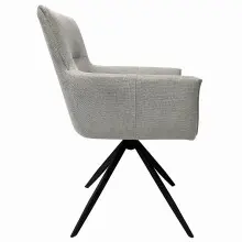 Armlehnstuhl >Salzburg< (2er-Set) in grau-weiß, Stoff - 61x90x62cm (BxHxT)