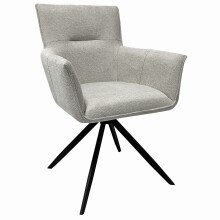Armlehnstuhl >Salzburg< (2er-Set) in grau-weiß, Stoff - 61x90x62cm (BxHxT)