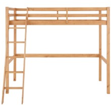 Hochbett >Athen2< in Natur, Kiefer - 98x175x208cm (BxHxT)