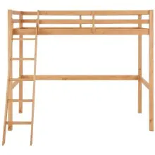 Hochbett >Athen2< in Natur, Kiefer - 98x175x208cm (BxHxT)