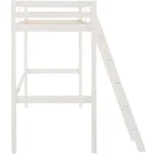 Hochbett >Athen2< in Weiß, Kiefer - 98x175x208cm (BxHxT)