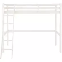 Hochbett >Athen2< in Weiß, Kiefer - 98x175x208cm (BxHxT)