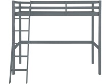 Hochbett >Athen< in Grau, Kiefer - 98x175x208cm...