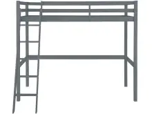 Hochbett >Athen< in Grau, Kiefer - 98x175x208cm...
