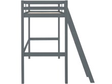 Hochbett >Athen< in Grau, Kiefer - 98x175x208cm (BxHxT)