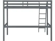 Hochbett >Athen< in Grau, Kiefer - 98x175x208cm (BxHxT)