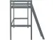 Hochbett >Athen< in Grau, Kiefer - 98x175x208cm (BxHxT)