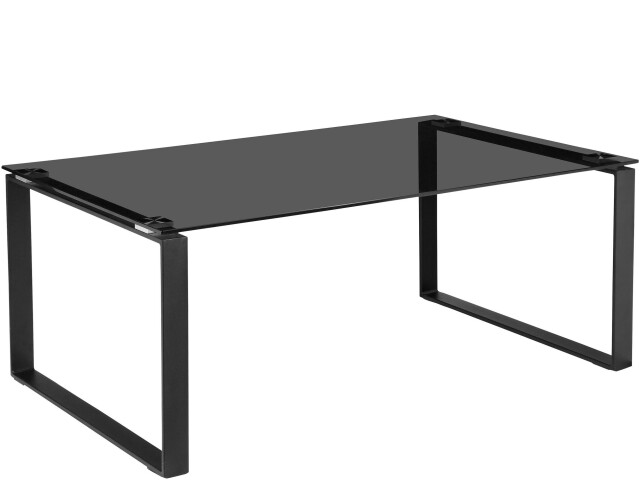 Couchtisch >Oslo< in Schwarz, Glas/Metall - 110x45x70cm (BxHxT)