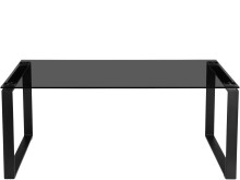 Couchtisch >Oslo< in Schwarz, Glas/Metall - 110x45x70cm (BxHxT)
