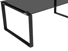 Couchtisch >Oslo< in Schwarz, Glas/Metall - 110x45x70cm (BxHxT)