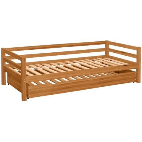 Kinderbett >Athen< in Natur, Kiefer - 208x60x98cm (BxHxT)