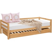 Kinderbett >Athen< in Natur, Kiefer - 208x60x98cm (BxHxT)